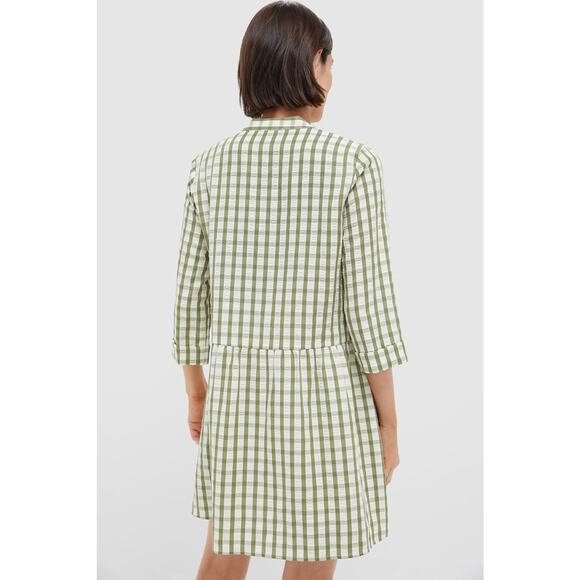 TUCKERNUCK Sage Seersucker Gingham Royal Shirt Dress Size XS NWT - Picture 2 of 7